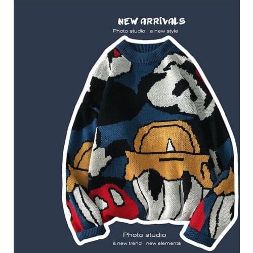 2021 new autumn Japanese cartoon sweater women lazy wind loose autumn and winter pullover knit top