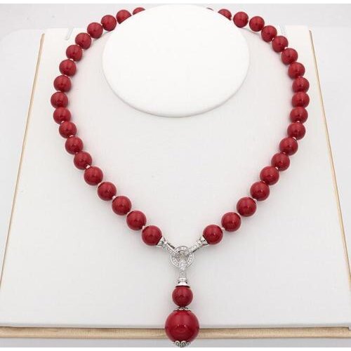 Hand knotted charming 7 styles 12mm white/black/yellow/purple/red/pink/grey natural shell pearl pendant necklace 45cm