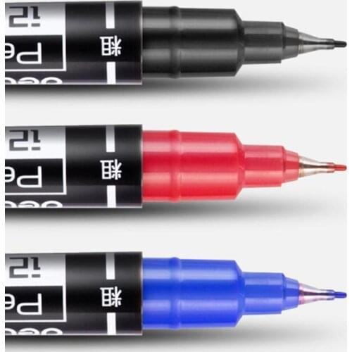 Twin Tip Permanent Markers, Fine Point, ( Black, Blue, Stationery 0.5mm-1mm ) Highlighter Red Ink, Supplies Office I9T2