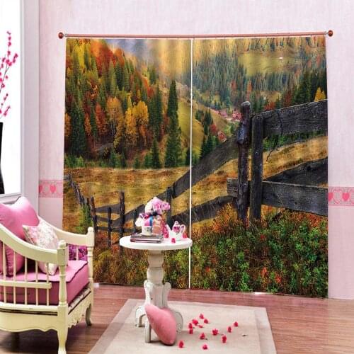 Custom 3D Curtains Autumn forest curtains 3D Curtain Luxury Stereoscopic Blackout Window Curtain For Living room bedroom