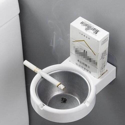 Portable Stainless Steel Pocket Wall Ashtray Smoke Cup Storage Holders for Bathroom Home Office Cigarette Tools Case