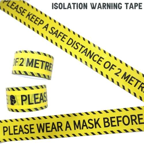 1/Roll 48mm*25m Opp Warning Tapes Caution Isolation Keep Distance Adhesive Tapes DIY Sticker For Mall Store Factory School