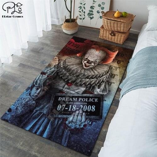 Stephen Kings It Shaggy Fluffy Anti-Skid Area Floor Mat 3D Rug Non-slip Mat Dining Room Living Room Soft Bedroom Mat Carpet ST2