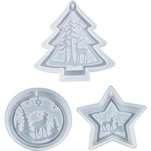 Crafts Crystal Epoxy Resin Mold Christmas Listed Pendant Casting Silicone Mould