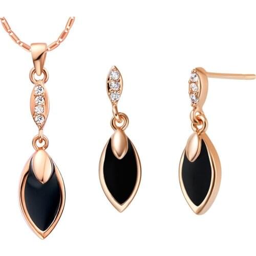 Luxury Womens Necklace Earrings Jewelry Sets USA 925 new Sterling Silver Pendant ring customized black horse eye suit suit