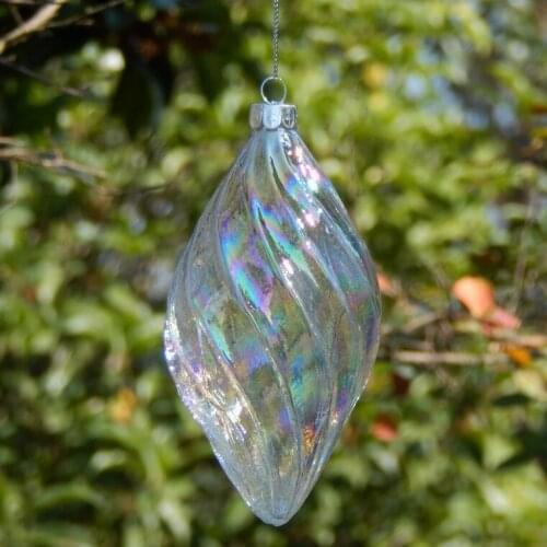 Christmas tree ornament colorful striped glass ball