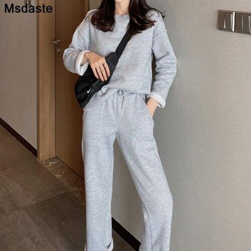 Hoodie Top And Pants Set Women Suit Autumn Winter Wear New Fashion Sweater Sports Suits Womens Casual Top Pants 2 Pieces Sets