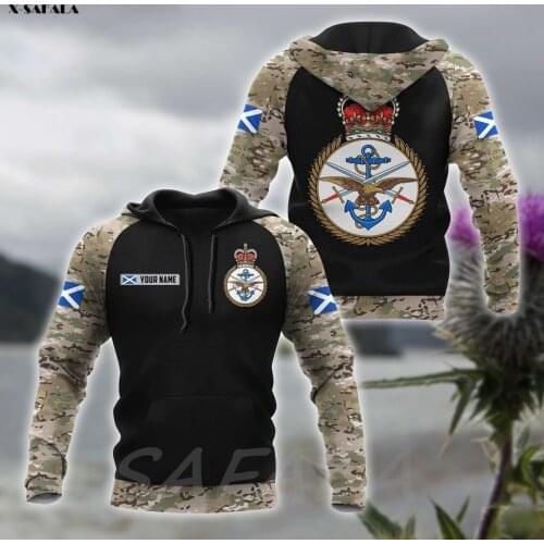 BRITISH ARMED FORCES SCOTLAND Camo Navy Veteran 3D Printed Man Female Zipper HOODIE Pullover Sweatshirt Hooded Jersey Tracksuits