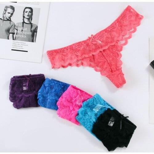 Sexy Underwear Women Transparent Panties Girls Thong Lace Lingerie Sheer Knickers Female G String Ladies T-back Hot Sale tangas