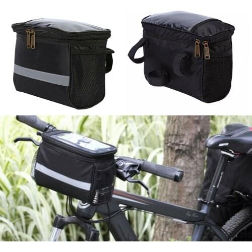 Bike Front Tube Bag Cycling Bicycle Insulated Handlebar Basket Pack Phone Holder Reflective Front Pannier MTB Bike Accessories