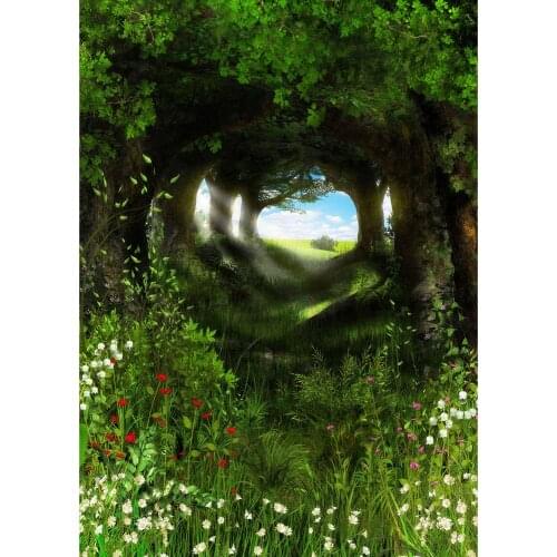 Trees Grassland Flowers Sunshine Photo Background Custom Vinyl Backdrop Photography Props for Baby Portrait Children Photocall