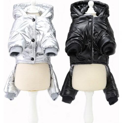 Waterproof Dog Jumpsuit Hooded Overalls for Dogs Winter Parka Coat Warm Fleece Lining Dog Clothes for Small Dogs Pet Outfits