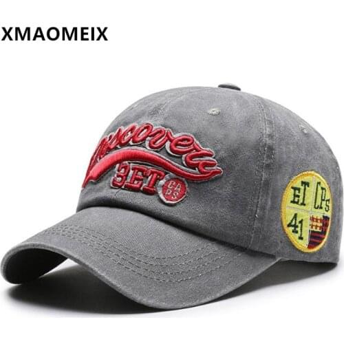 XMAOMEIX New Men Women Washed Cotton Baseball Cap Snapback Cap Adjustable Size Male Bone Hat Letter Embroidery Couple Sports Cap