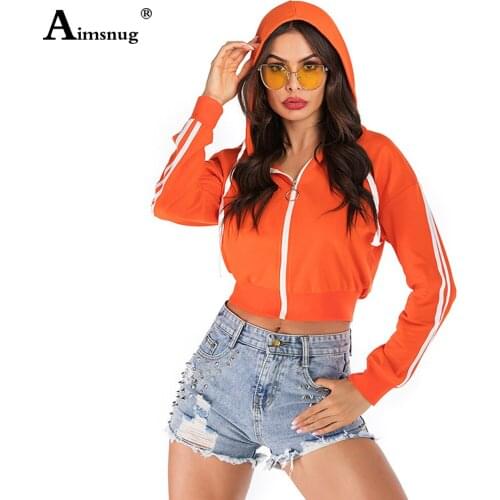 2021 Spring Autumn New Fashion Hoodie Sweatshirt Tops Women Clothing Long Sleeve Patchwork Stripe Zip-up Casual Sweatshirt Femme