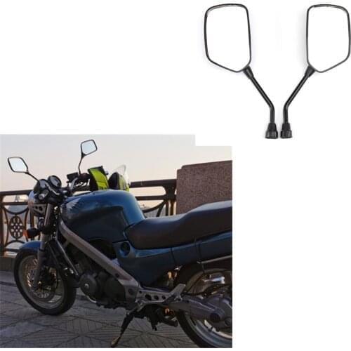 1 Pair Black Motorcycle Motorbike Bike Side Mirrors Rear View Mirrors 10mm For CBP HONDA Universal