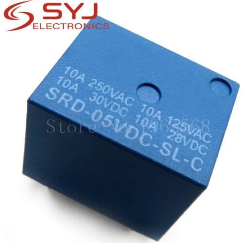 10pcs/lot 5V DC Power Relay SRD-05VDC-SL-C T73-5V SRD-5VDC-SL-C 5Pin PCB Type In stock