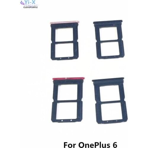 10pcs/lot SIM Card Tray Holder Slot For Oneplus 6 1+6 six Holder Slot Tray Container Adapter Replacement Spare Parts