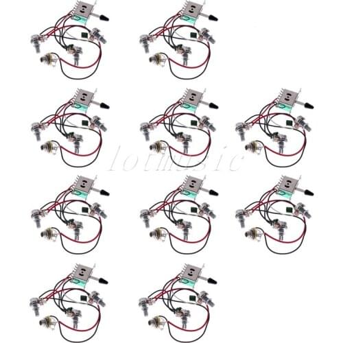 10 pack Wiring Harness Pickup Switch Pots Jack Fit for Fender Tele Guitar Replacement