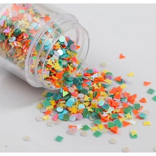 10g 3mm Nail Sequins for Craft Mix Dot Square Butterfly Shapes Sequin Personal Tailor Nail Glitter DIY Slime Lentejuelas Filler