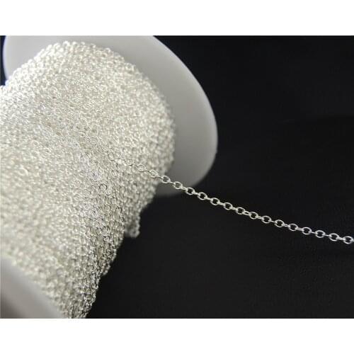 16ft 2mm Silver Color plated Oval Link Round Cable Chain DIY Jewelry Findings And Component C80