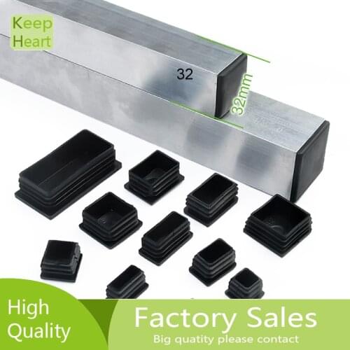 20pcs Black Plastic Blanking End Caps Square Pipe Tube Cap Insert Plugs Bung For Furniture Tables Chairs Protector