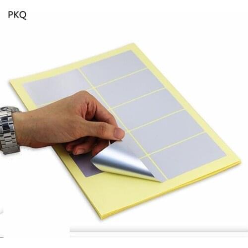 30Sheets A4 Silver Sticker Label silver PET Plastic Waterproof die cut silver label Stickers For Laser Printer