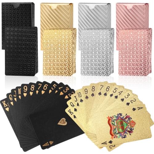 4Pack Luxury Waterproof Gold Foil Poker Playing Cards for Xmas Presents Stocking Filler Party Card Games