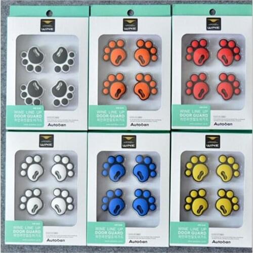 5 sets/lot Car Style Bear Dog Cat Paw Print Pet Animal Footprint Funny 3D Anti-collision Bumper Stickers Emblem Sticker For Cars