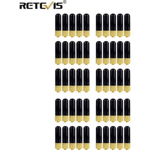 50pcs Retevis RT-805S VHF UHF Antenna SMA-F Short Antenna For Kenwood Baofeng UV-5R BF-888S Retevis H777 RT-5R UV-82 C9022A