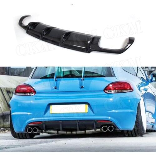 Carbon Fiber Material Rear Bumper Diffuser for Volkswagen VW Scirocco R R20 Bumper 2009 2010 2011 2012 2013 Auto Car Styling