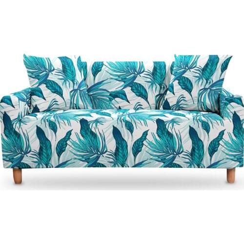 Green Leaves Stretch Slipcovers Sofa Couch Cover All-inclusive Slip-resistant Elastic Sofa Cover Armchair Cover Couch Covers