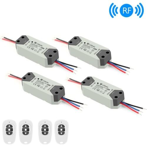 EMylo Motor Controller Wireless RF Switch DC 220V 433mhz 300W Remote Control Switch Relay Module For Rolling Door/Water Pump 4pc