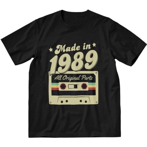 Made In 1989 All Original Parts T-shirt Men Novelty T Shirt Short Sleeve 100% Cotton 32th Birthday Anniversary Tshirt Tees Tops