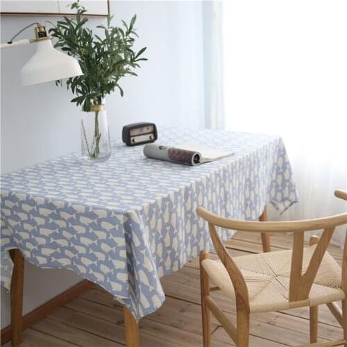 Chicity Printed Cotton Style Tablecloth Lovely Whale Table cover Rectangular For Home Party Wedding Decoration Customized