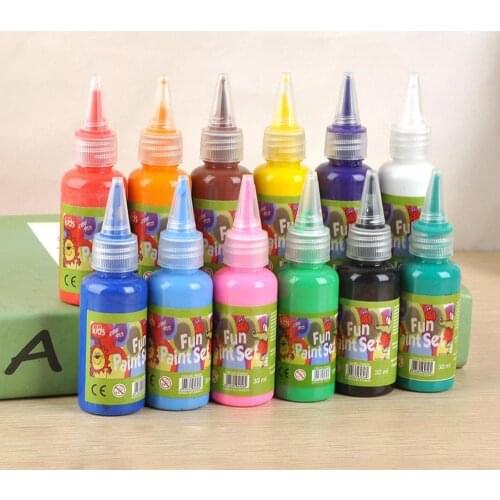 12 Color 30ml Watercolor Paint kindergarten Children DIY Painting wash Paint finger art supplies For Kid gift