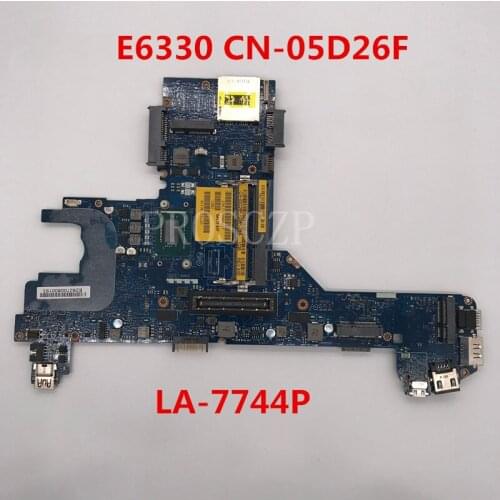For E6330 Laptop motherboard CN-05D26F 05D26F 5D26F QAL70 LA-7741P With SR0N2 I3-3110M CPU QM77 DDR3 100% full Tested