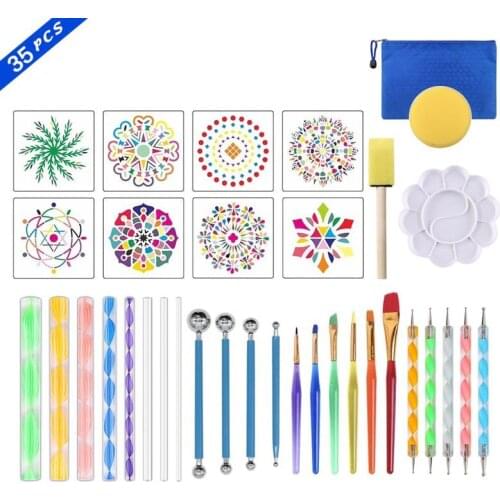 DIY Mandala Dotting Tools Sets Painting Stencils DIY Stone Embossing Dot Kit Starter Drawing Stylus Pens Art Kit Handwork
