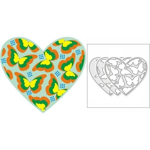 New 2021 Layering Butterfly Hearts Metal Cutting Dies for DIY Scrapbooking and Card Making Decorative Embossing Craft No Stamps