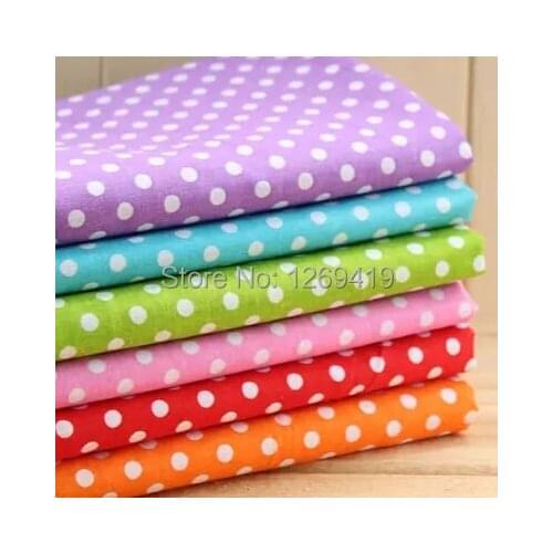 6PCS 50*50cm Dot Series Print 100% Cotton Fabric Bundle Tilda Quilting Bedding Tissue DIY Patchwork Sewing Cloth Baby Toy Tecido
