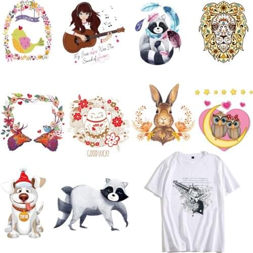 Animal Patches Boy Girl Clothes Iron On Transfer Patch Diy Accessory Decoration Cartoon Unicorn High Quality Stickers E