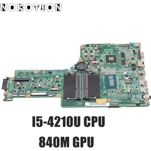 NOKOTION NBMNV11001 NB.MNV11.001 For Acer aspire E5-771 E5-771G Laptop Motherboard I5-4210U CPU DDR3L GT840M Video Card