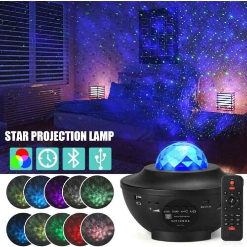 Newest Galaxy Projector Music Starry Water Wave LED Projector Light Bluetooth Speaker