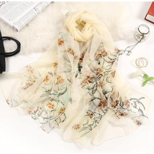2020 NEW Plum blossom Beach translucent soft rayon silk print scarf square hijab cool shawl ladies foulard femme Scarves mujer