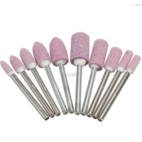 New 10Pcs 1/8 " Abrasive Polishing Mounted Stone Rotary Tool Grinding Wheel Set Durable M04 dropship