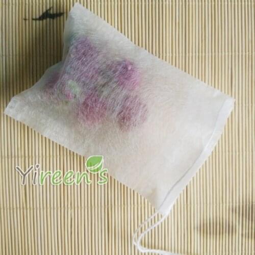 Wholesale 1000pcs PLA Biodegraded Tea Bags 80 X 100mm Natural Corn Fiber Filter Bags Coffee ground pouch with strings, clean bag