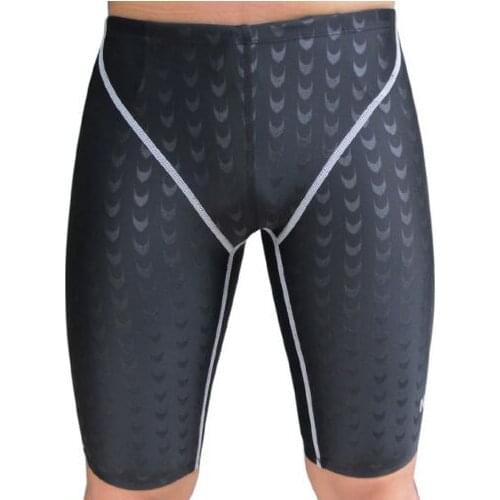 Sbart Professional Quality Men Competitive Swim Trunks Shark Skin Swimwear Solid Jammer Swimsuit Fifth Pant Plus Size M-5XL