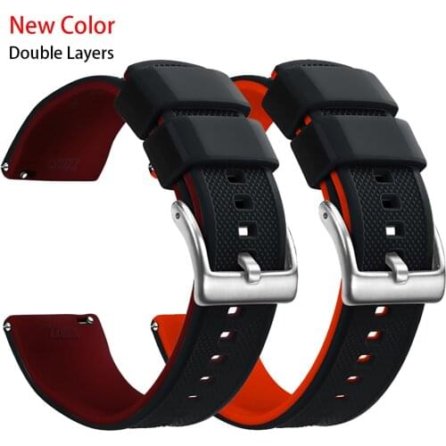 Silicone Watch Band 20mm 22mm Quick Release Rubber Watches Strap For Men Women Locking Feature Waterproof Replacement Watchbands