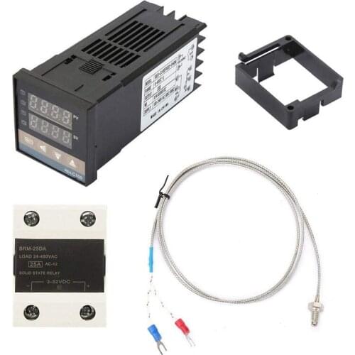 REX-C100 PID Temperature Controller 25A SSR 0-400℃ Temperature Controller for Electric Power Incubator Chemical Industry