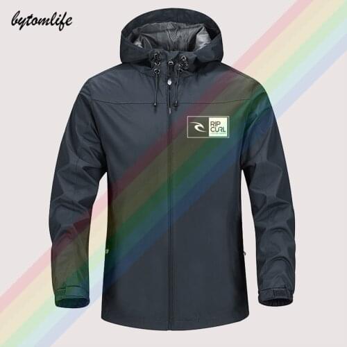 Rip Classic Black And White Logo Curl Autumn Winter Sailing Hiking Outdoor Hooded Windproof Jacket Men Quality Soft Asian Size