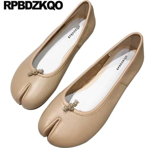 Slippers Ladies Chinese Round Toe Flats China Mules Genuine Leather Celebrity Designer Shoes Women Luxury 2021 Slip On Korean